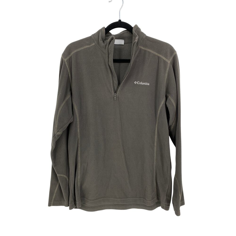 Columbia 1/4 Zip Pullover Fleece Sweatshirt Mens Size Medium Dark Gray